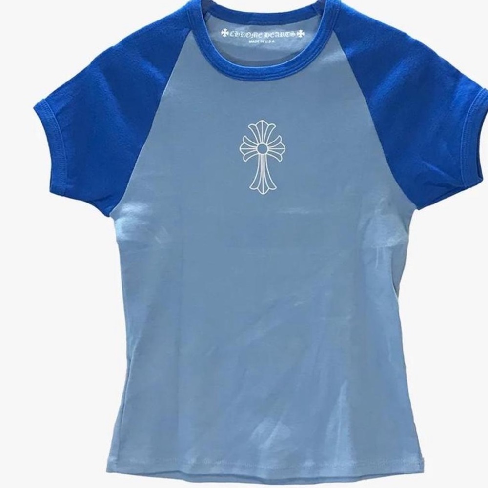 Chrome hearts blue baseball tee